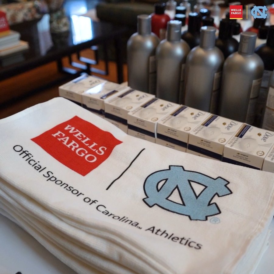 Instagram post by @jackietaylor.21 for Wells Fargo. Caption reads: @wellsfargo and Carolina Athletics are proud to....