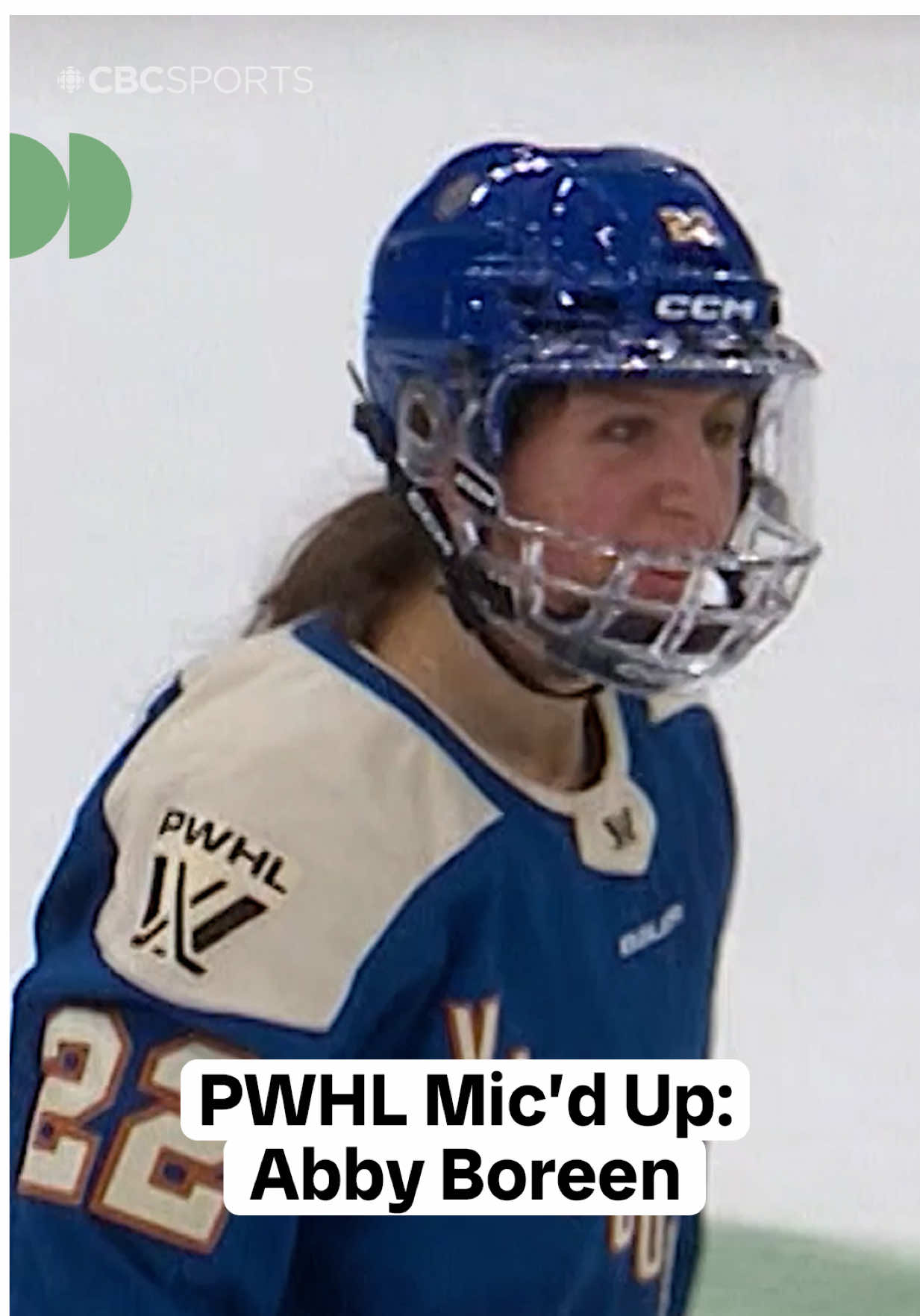 TikTok post by @cbcsports for Canadian Tire. Caption reads: [...] Abby Boreen 🎙 Presented by @Canadian Tire ....