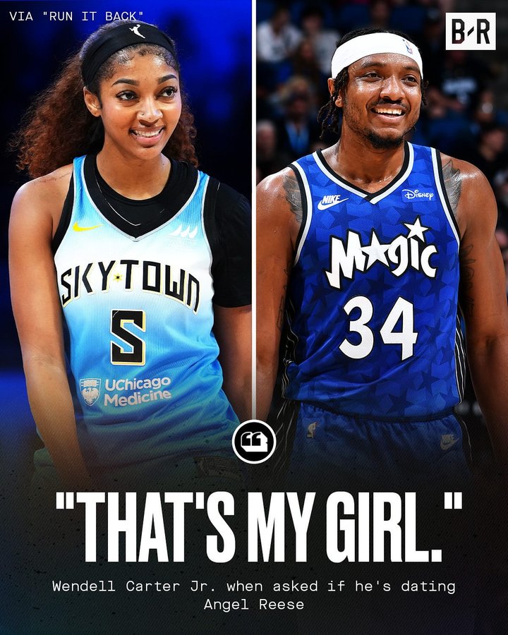 Instagram post by @brwsports for Bleacher Report. Caption reads: Wendell Carter Jr. teases that he and Angel Reese....