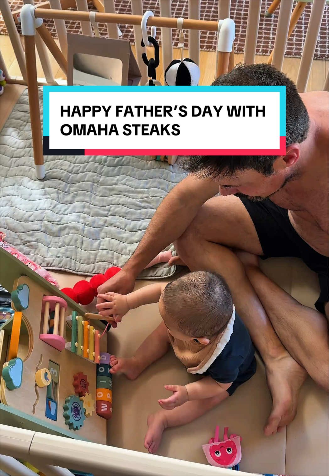 TikTok post by @atasteofkoko for Omaha Steaks. Caption reads: [...] Father’s Day so I surprised him with @Omaha....