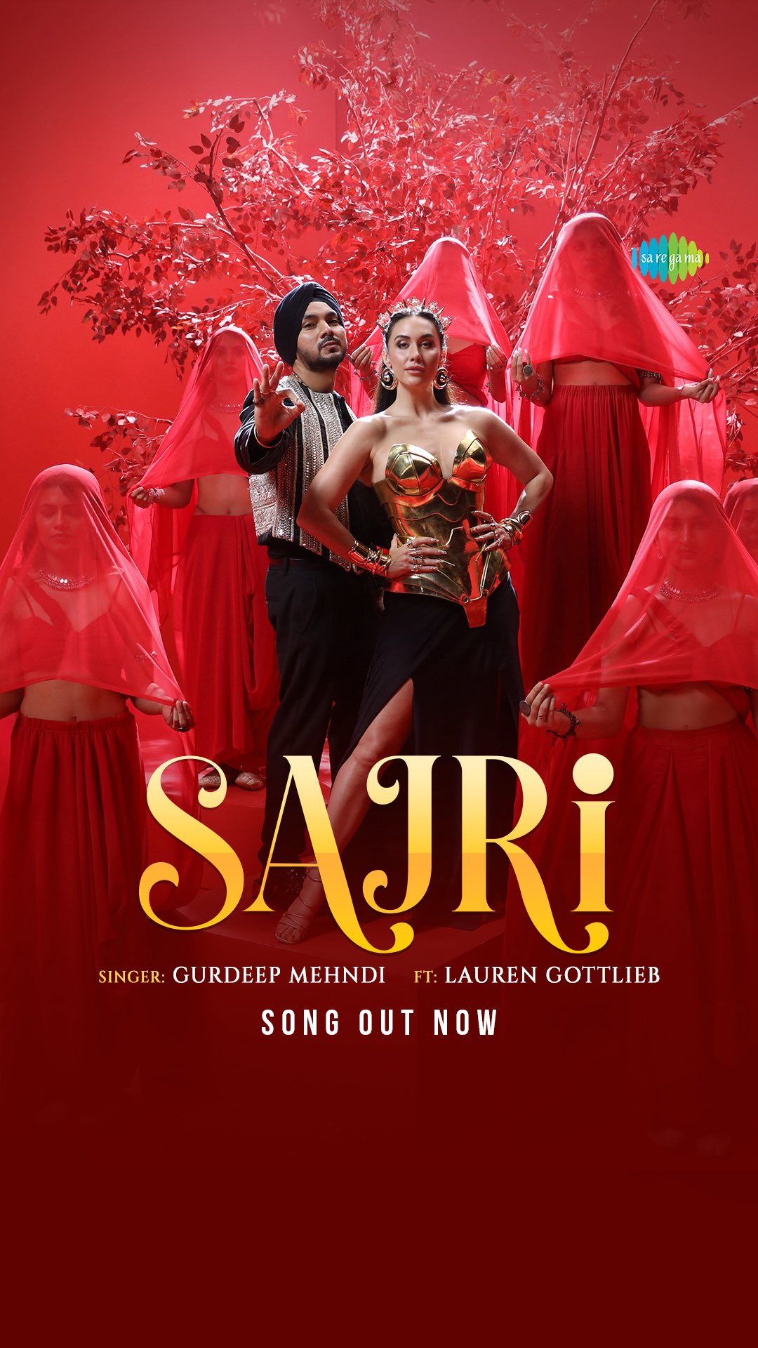 Instagram post by @laurengottlieb for Saregama. Caption reads: Dil Mere Nu Chain Na Aawe cause Sajri is finally....