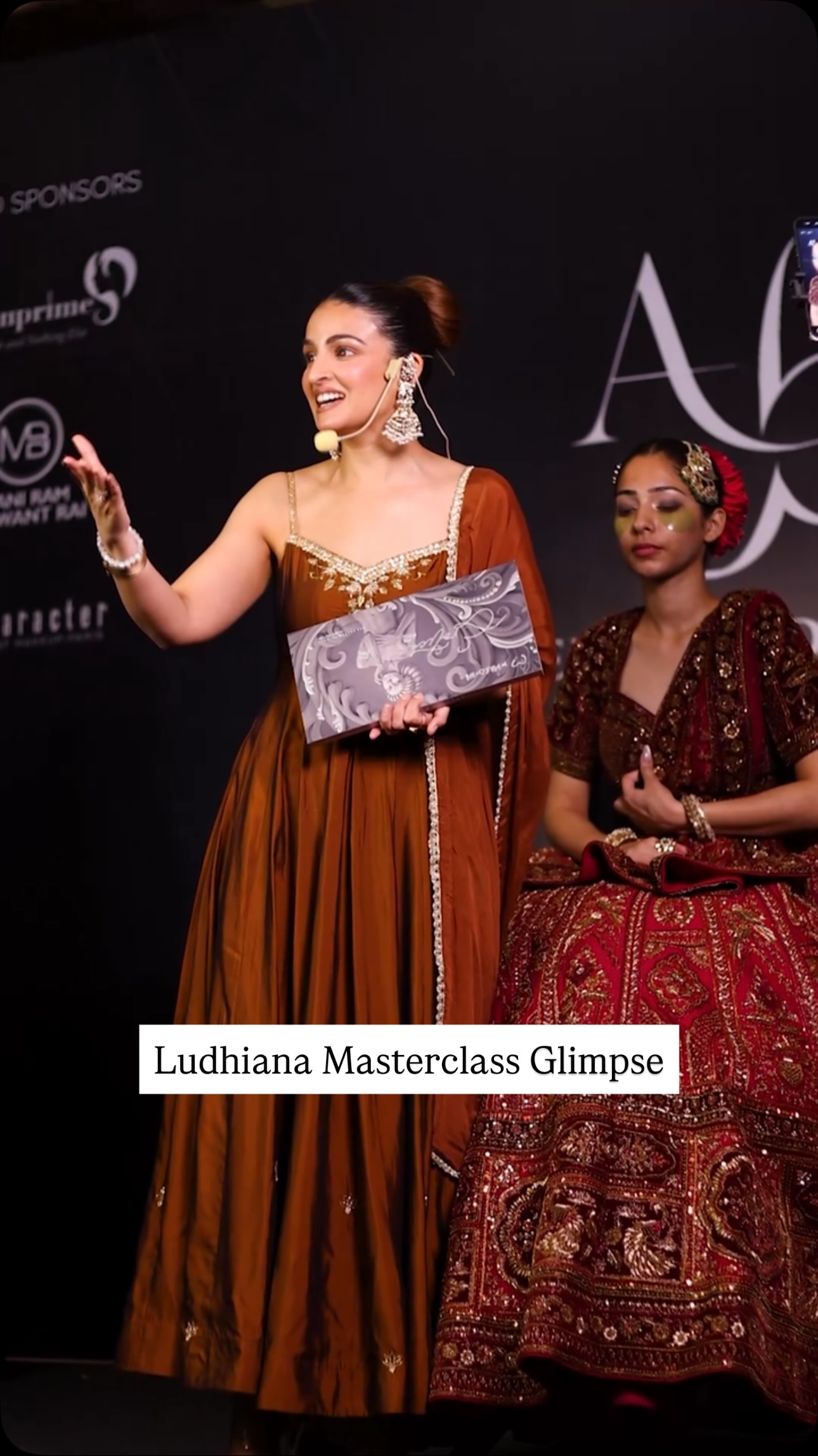 Instagram post by @makeupbyavipreetbindra for Praush Beauty. Caption reads: Glimpse of our Ludhiana Masterclass✨
Sponsored by....