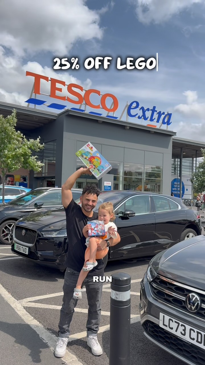 Instagram post by @rab_moudallal for The Entertainer. Caption reads: Just popped into Tesco to check out the 25% off....