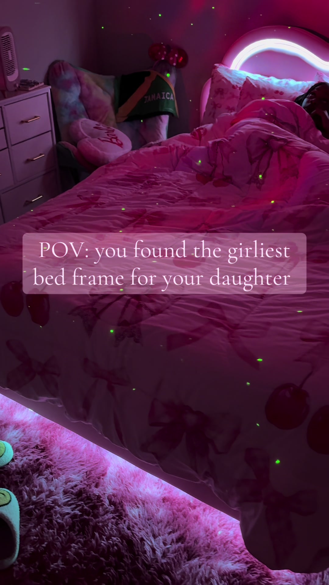 TikTok post by @_naturally_b for Amerlife. Caption reads: [...] cutest bed frame you ever seen 🐰💗....