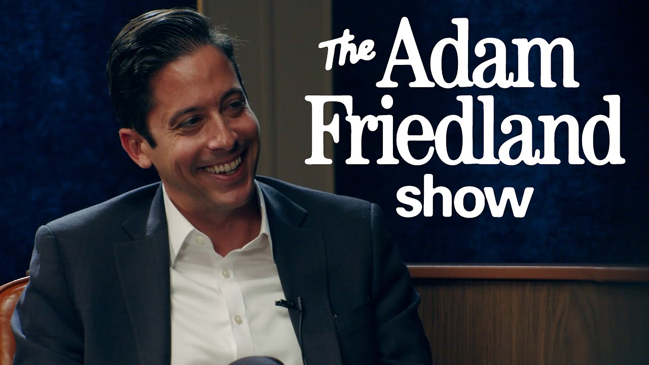 YouTube post by @TheAdamFriedlandShow for hims. Caption reads: MICHAEL KNOWLES Talks Theater, Daily Wire,....