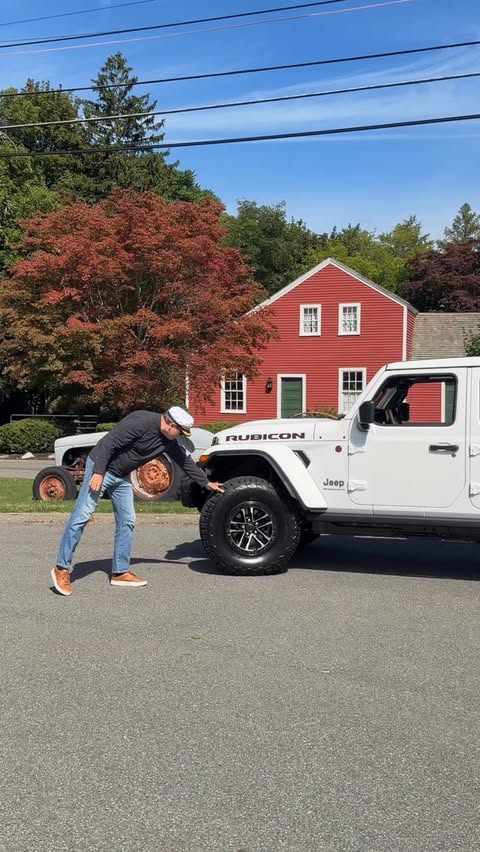 Instagram post by @chucknowlinwzlx for Jeep. Caption reads: Chuck and I decided to commandeer a Jeep Wrangler....