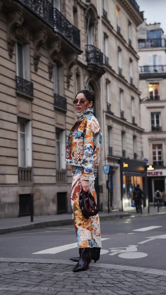 Instagram post by @k3lcalderon for BIMBA Y LOLA. Caption reads: Nada como recorrer Paris en este total look de....