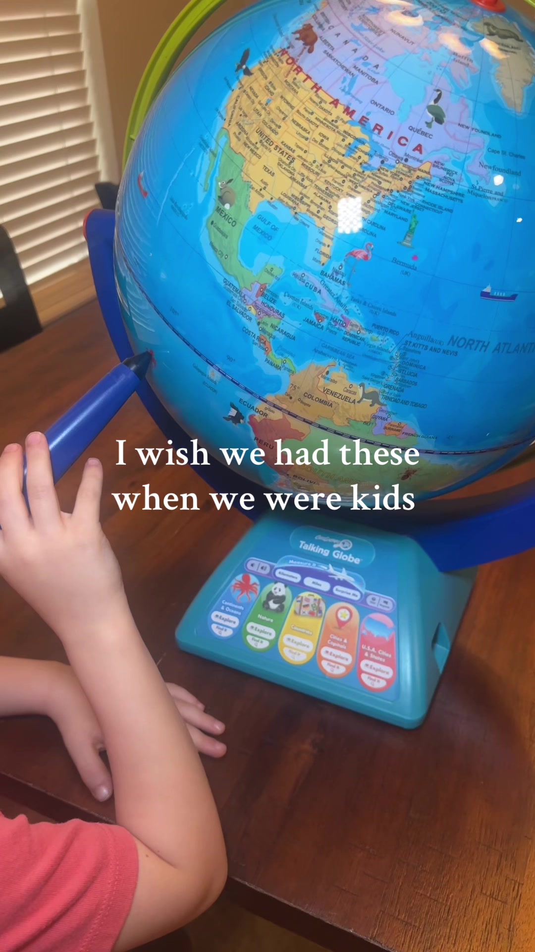 TikTok post by @cookinwithkristin for Educational Insights. Caption reads: Replying to @Educational Insights #talkingglobe....