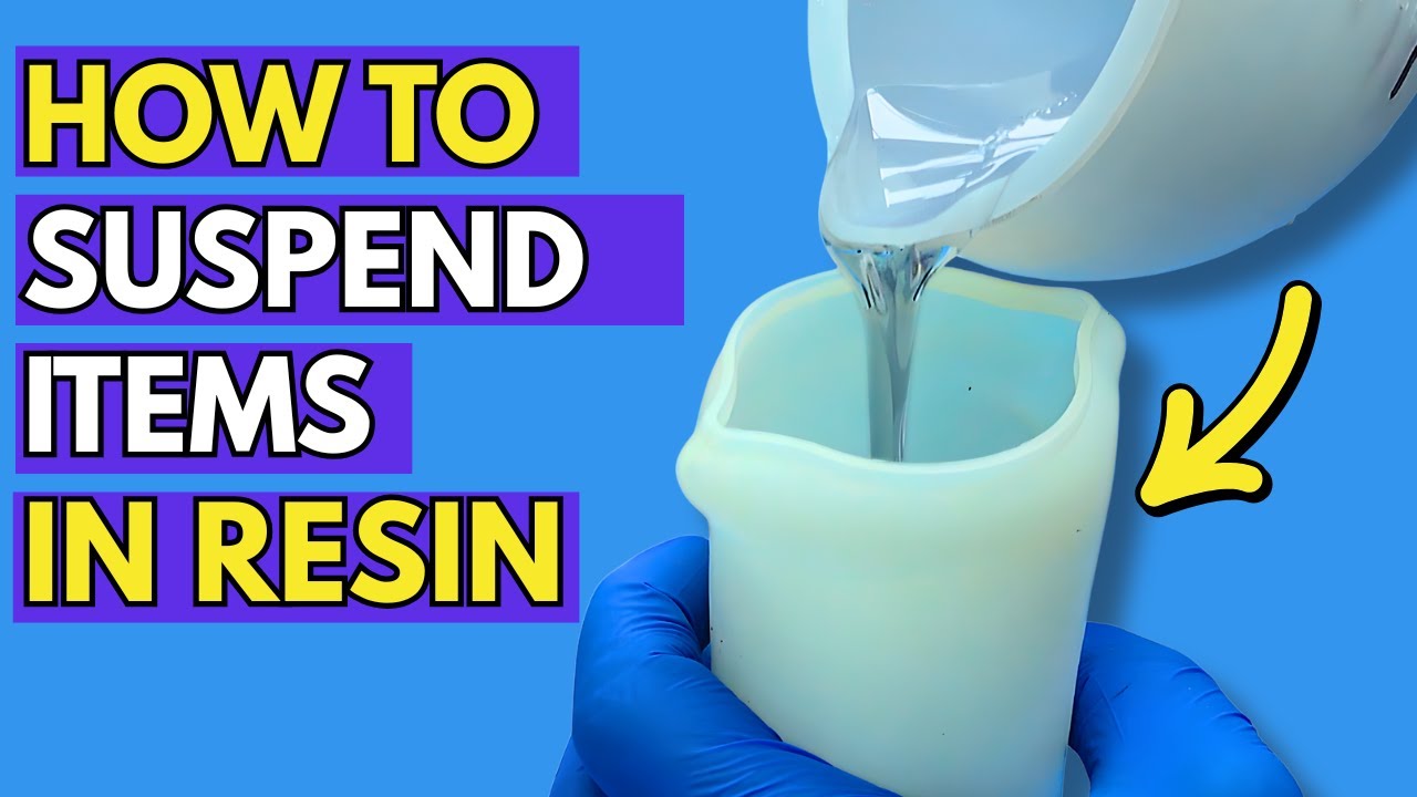 YouTube post by @SteveMcDonaldArtsandCrafts for Resiners. Caption reads: How Do You Stop Items Sinking in Resin? This Trick....