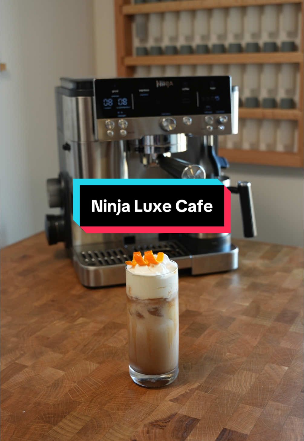 TikTok post by @tannercolson for Ninja Kitchen. Caption reads: [...] #sponsoredbyninja #ninjaluxecafe @Ninja....