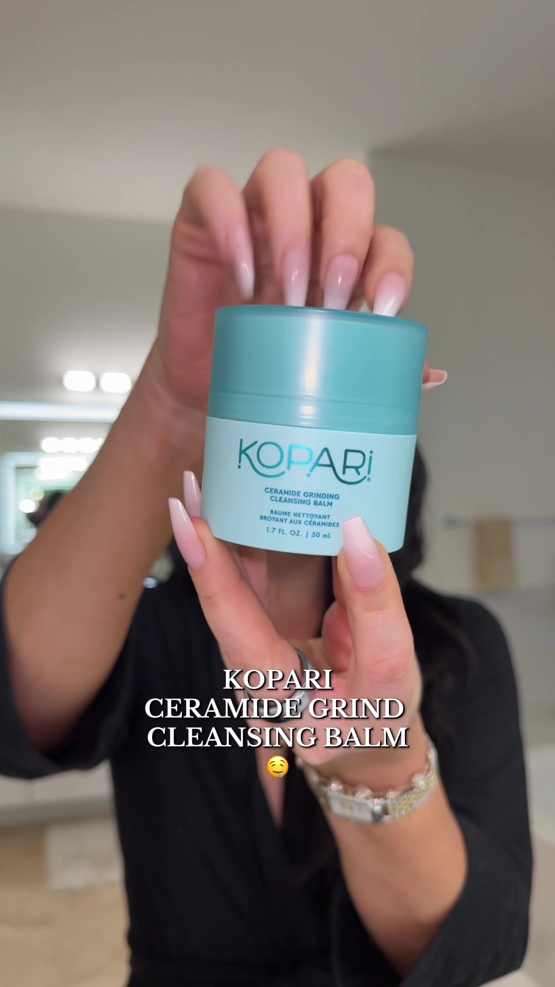 TikTok post by @kristynhoffman96 for Kopari Beauty. Caption reads: @Kopari Beauty absolutely slayed everything about....