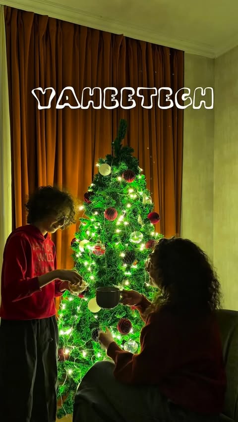 Instagram post by @justrealanna for Yaheetech. Caption reads: This tree didn’t just decorate the space it....