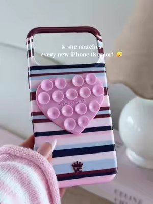 TikTok post by @stacymariekay for VELVET CAVIAR. Caption reads: [...] & actually protects your phone! @Velvet....