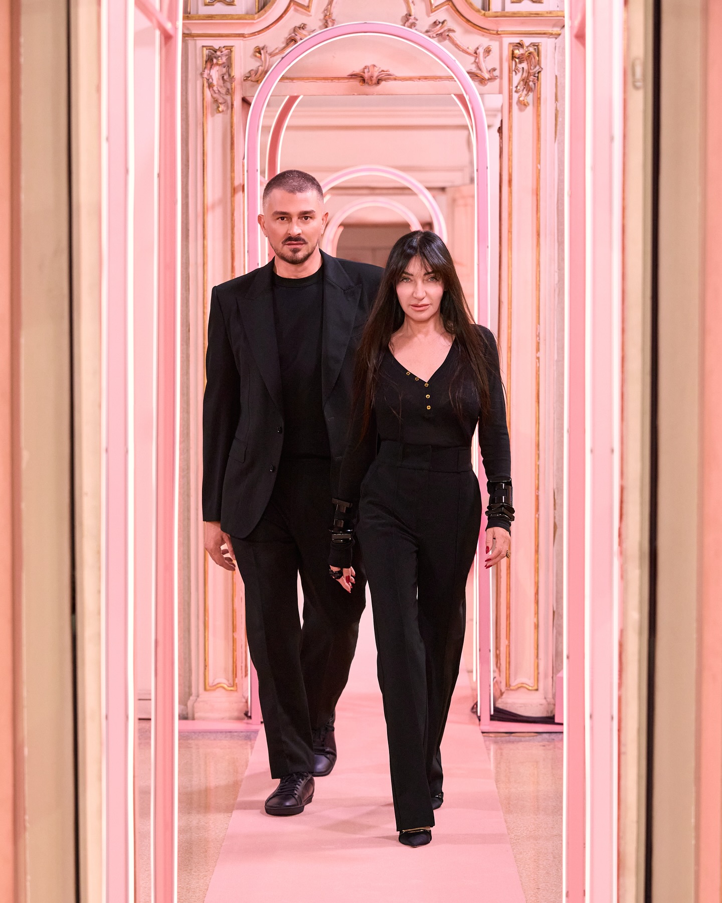 Instagram post by @filippo_zagagnoni for Elisabetta Franchi. Caption reads: Every finale feels like the first time. Thank you....