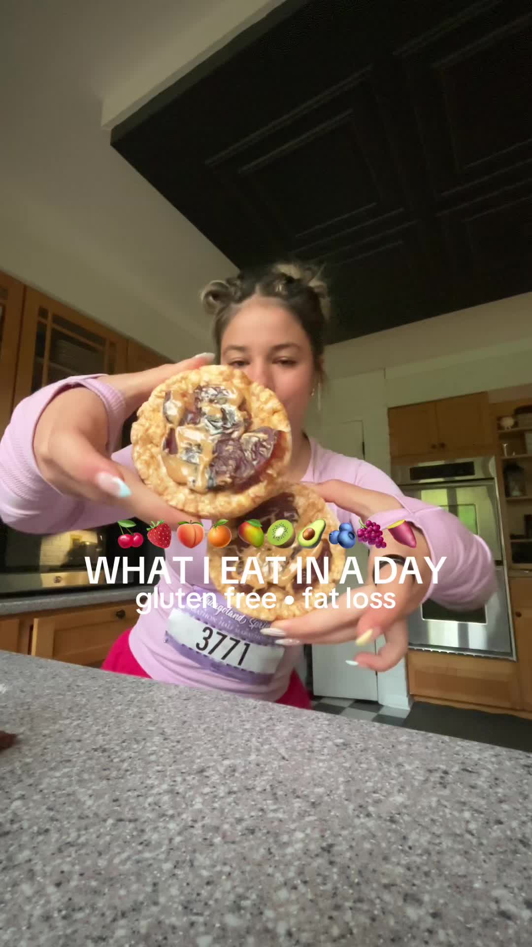 TikTok post by @sonotsophward for Alani Nu. Caption reads: [...] happy hehe #whatieatinaday #glutenfree....