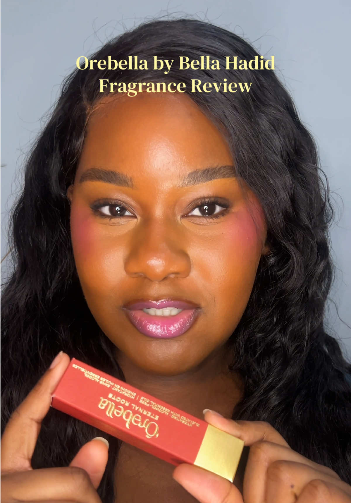 TikTok post by @rhobidadon for Orebella. Caption reads: Orebella by Bella Hadid Fragrance review. This is....