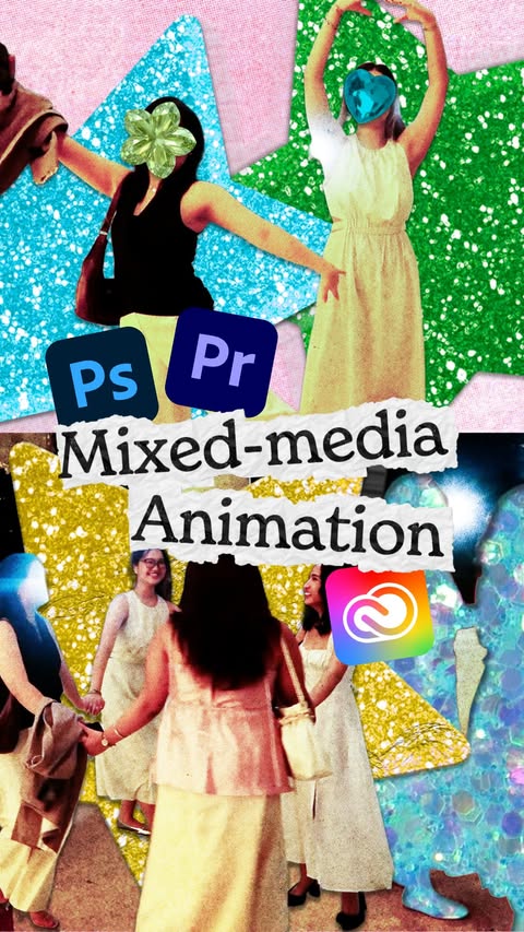 Instagram post by @eloisaclairedesign for Adobe Photoshop. Caption reads: [...] #graphicdesign #mixedmedia #adobephotoshop....