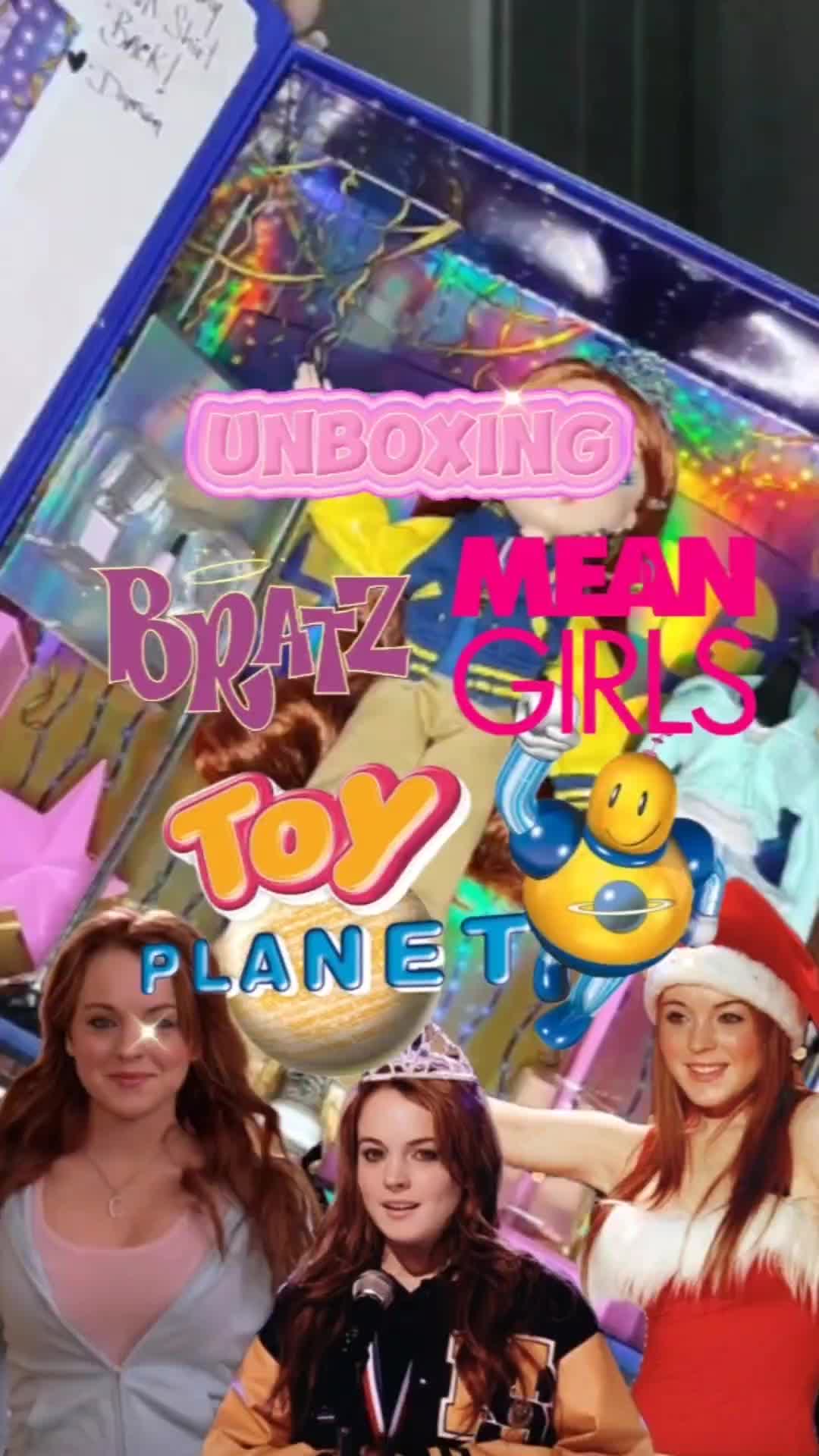 TikTok post by @koolkatklaus for Bratz. Caption reads: [...] colección Spring Fling de Bratz x Mean Girls....