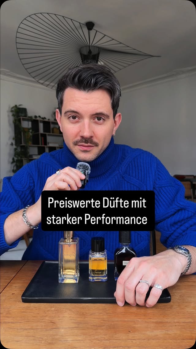 Instagram post by an influencer for MARC-ANTOINE BARROIS. Caption reads: Preiswerte Düfte für die kalte Jahreszeit mit....
