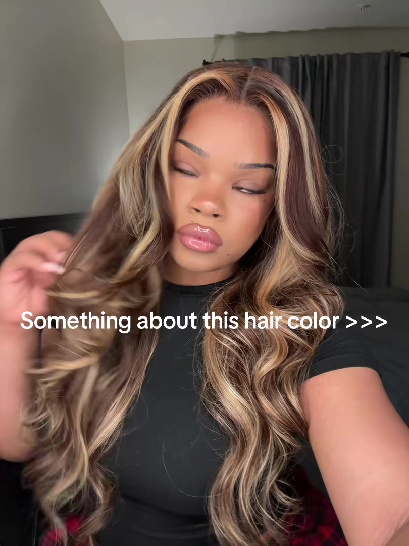 TikTok post by @aliyahmuse for Lumiere. Caption reads: [...] a good highlighted blonde! Hair from....