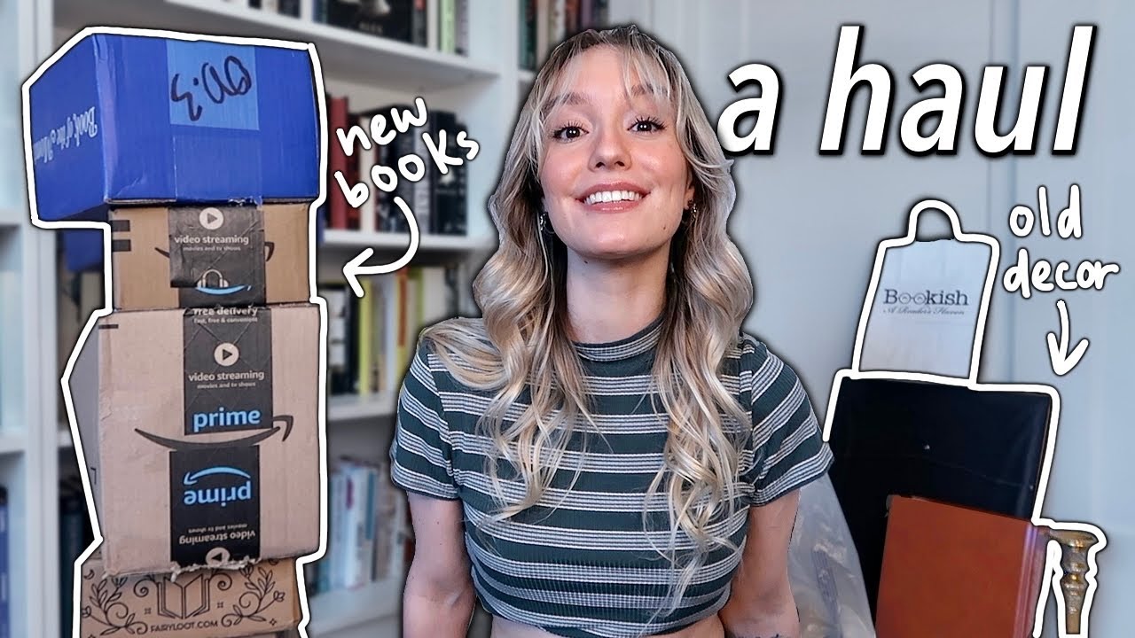 YouTube post by @BrittanytheBibliophile for FairyLoot. Caption reads: book unboxings & thrifting decor.