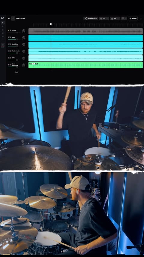 Instagram post by @joshmanuel for Moises. Caption reads: eoka to ak the riff ft @moises.ai 😤 shoutout....