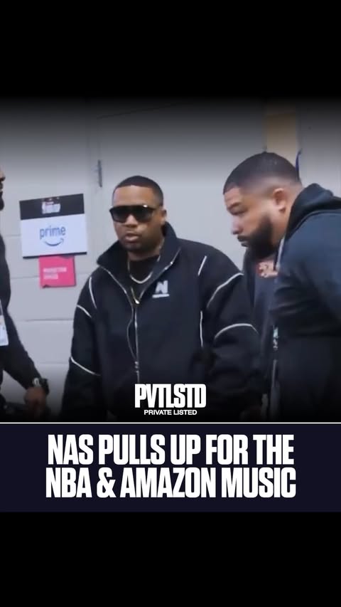 Instagram post by @pvtlstd_ for Amazon Music. Caption reads: “GiT Ready” - @nas and the @nba x @amazonmusic....