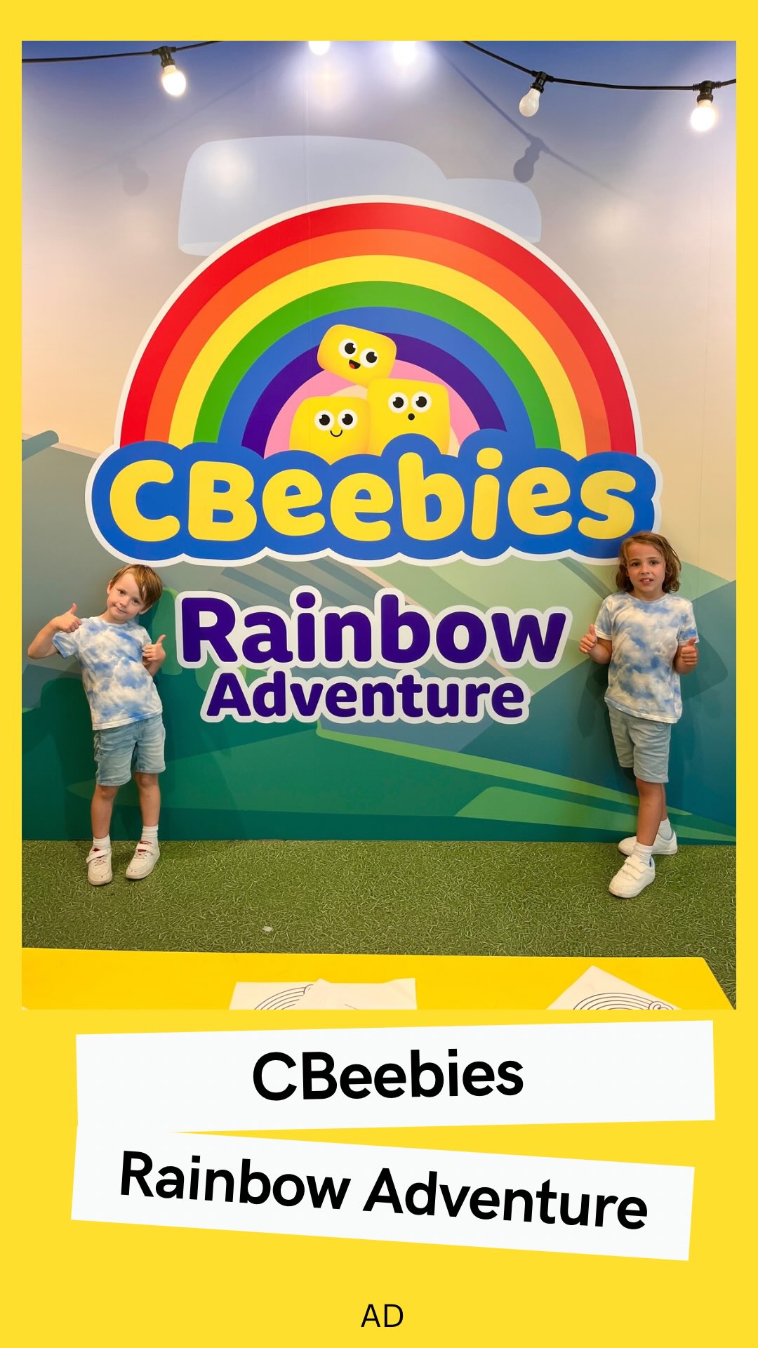 Instagram post by @our.daycation.life for Westfield London. Caption reads: [...] the @cbeebiesrainbow adventure at....