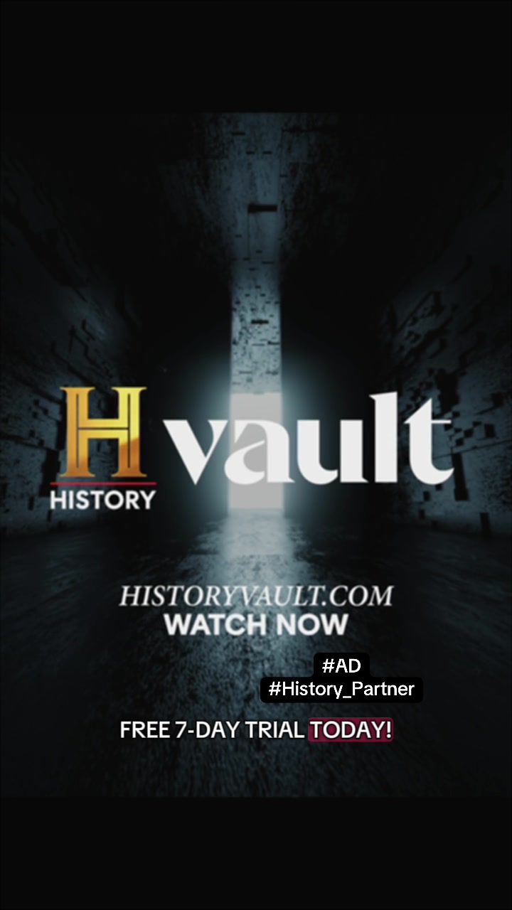 TikTok post by @mindofmarisa for HISTORY. Caption reads: #AD History Vault has thousands of commercial-free....