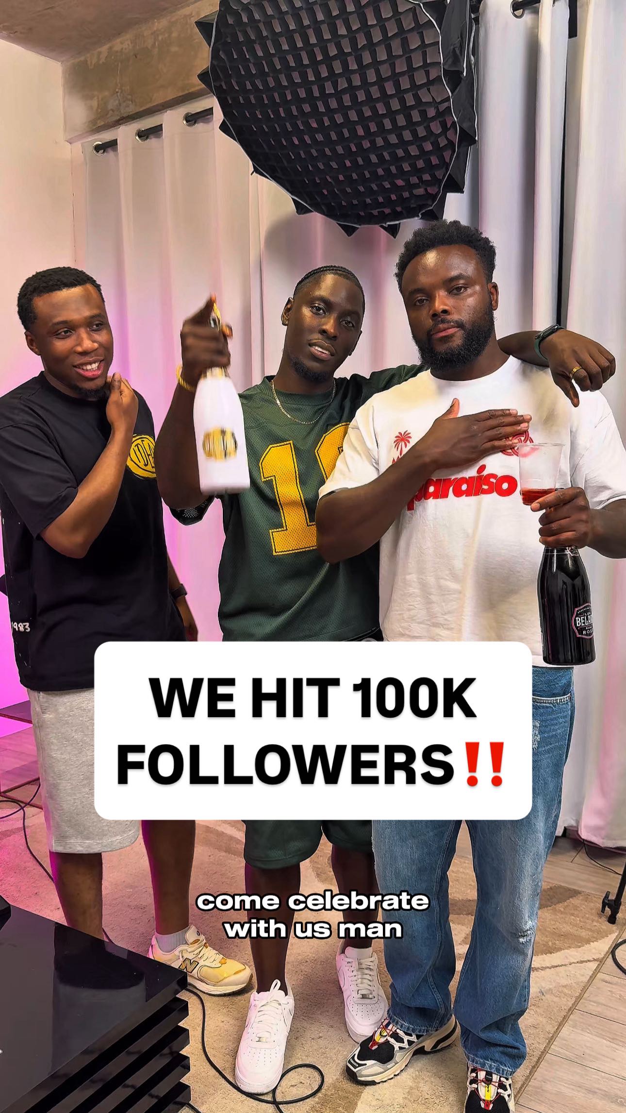 Instagram post by @mulinde_iv for Luc Belaire. Caption reads: WE HIT 100K FOLLOWERS ON INSTAGRAM‼️

Thank you to....