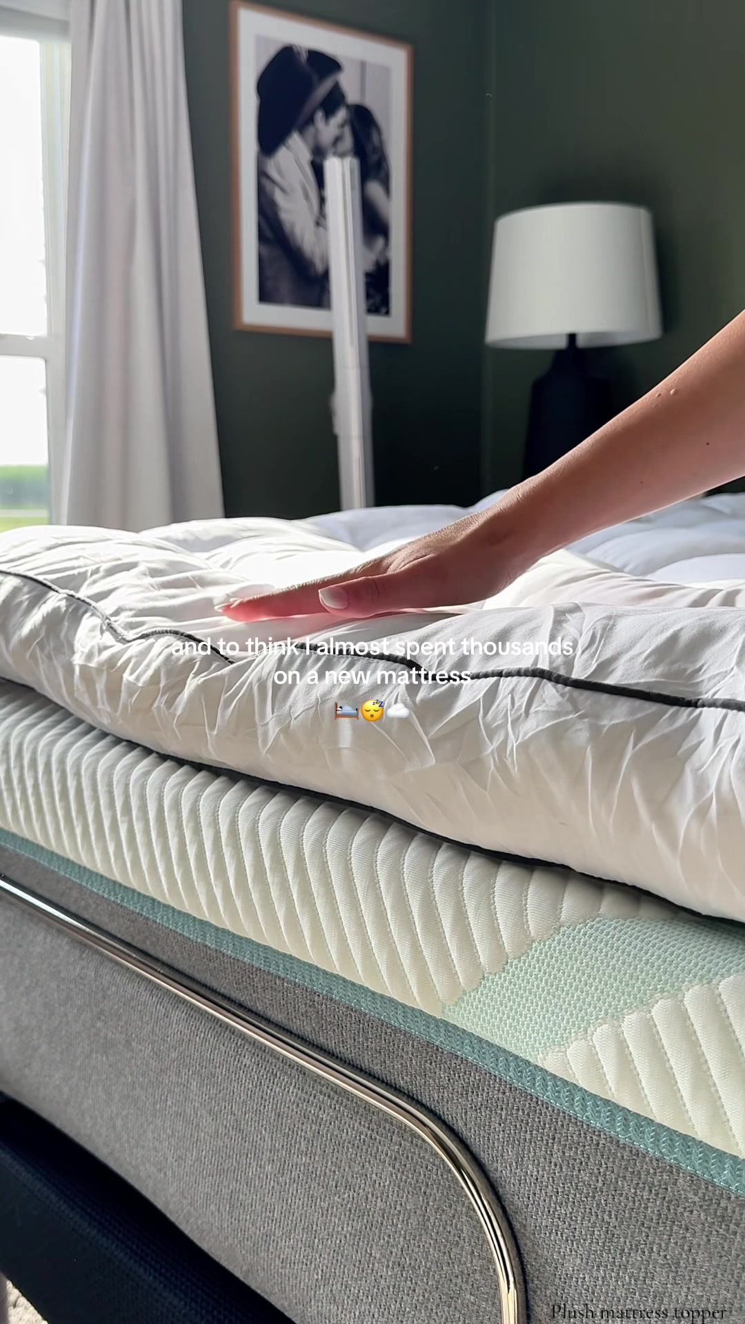 TikTok post by @linzbuzzard for RaybeeOfficial. Caption reads: [...] a 3 inch CLOUD mattress topper 🥹....