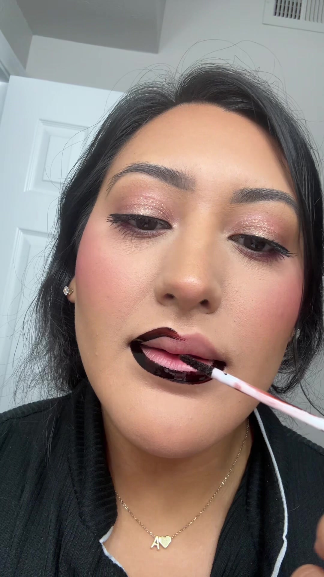 TikTok post by @anethj.18 for Lakerain Beauty. Caption reads: [...] insane 😩🤎 first shade of 4! @lakerain....