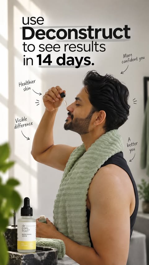 Instagram post by @kartikk.sridhar for Deconstruct. Caption reads: 14 days. One consistent routine. ✨ Deconstruct....