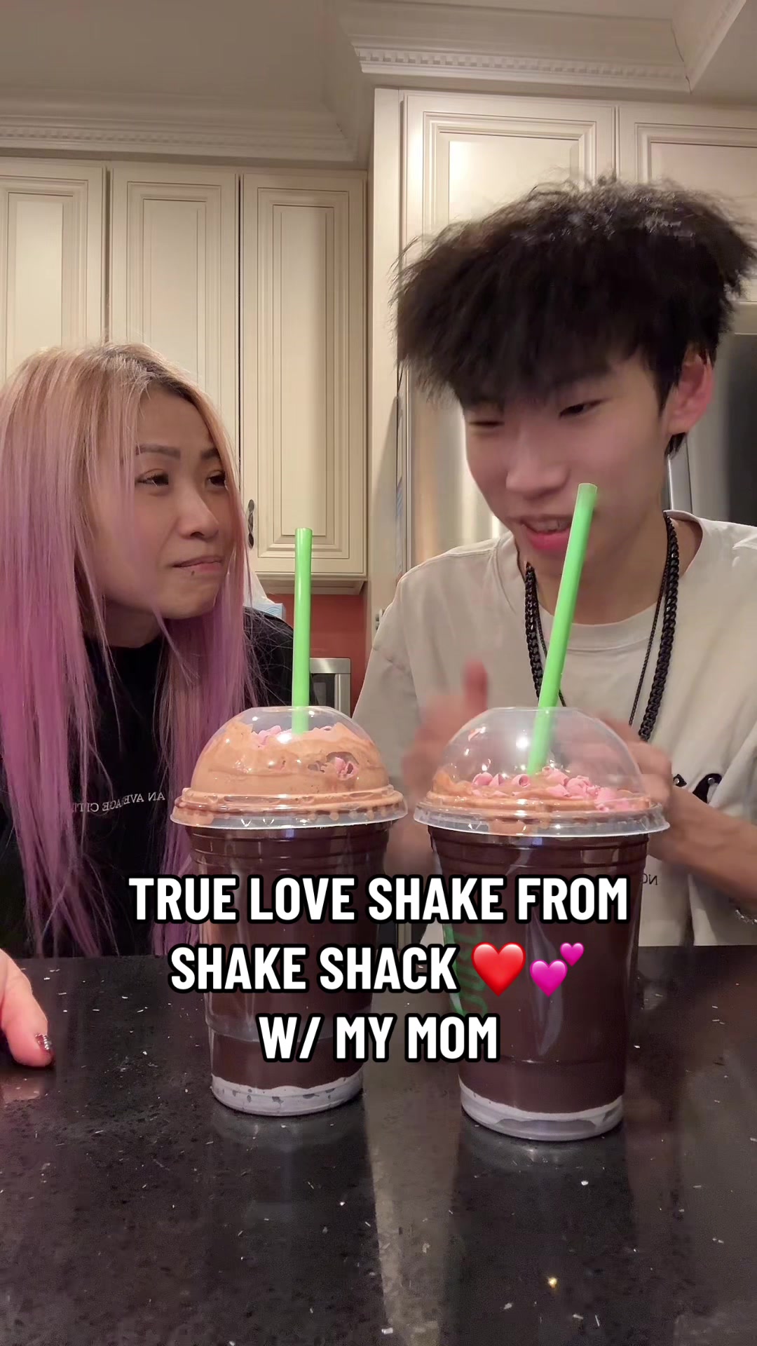 TikTok post by @mcplaygt for Shake Shack. Caption reads: THIS DRINK IS SO GOOD! 💕❤️@shakeshack....