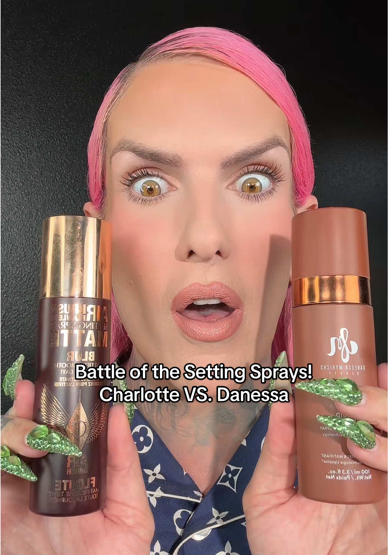 TikTok post by @jeffreestar for Danessa Myricks Beauty. Caption reads: [...] airbrush flawless matte VS.....