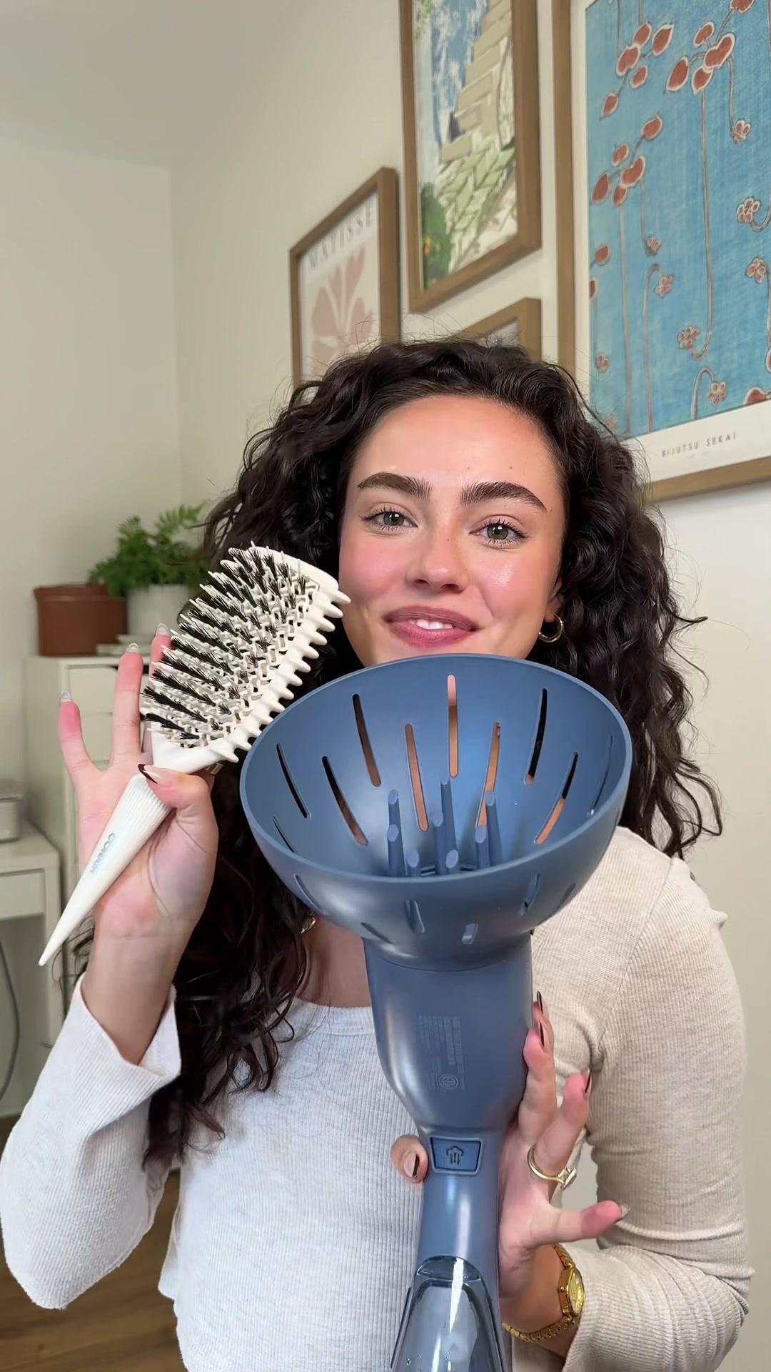 TikTok post by @kianadalleave for Conair. Caption reads: If you’ve got curls, you need both of these. The....