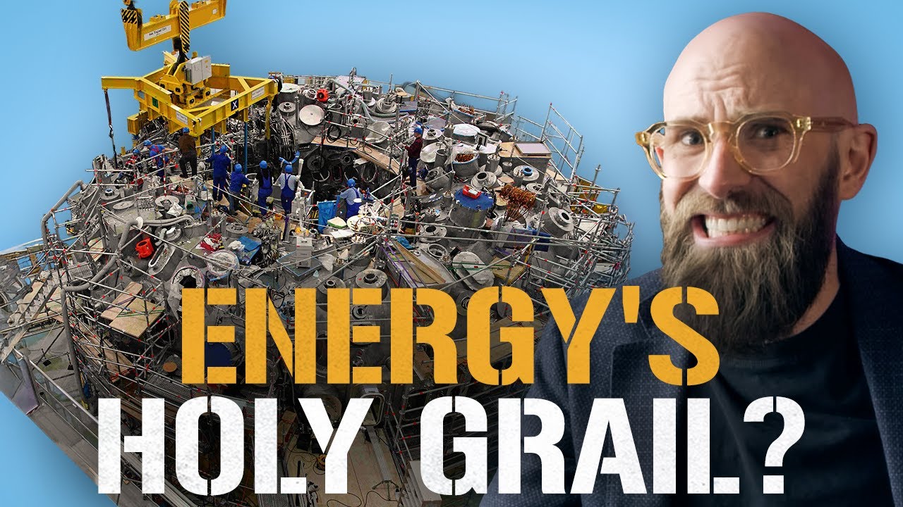 YouTube post by @megaprojects9649 for Squarespace. Caption reads: Wendelstein 7-X Stellarator: Smashing Nuclear....