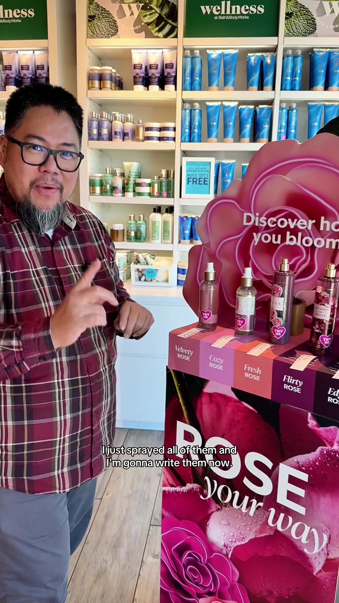 TikTok post by @sohoinlove for Bath & Body Works. Caption reads: [...] #RoseYourWay  Head to @Bath & Body Works and....