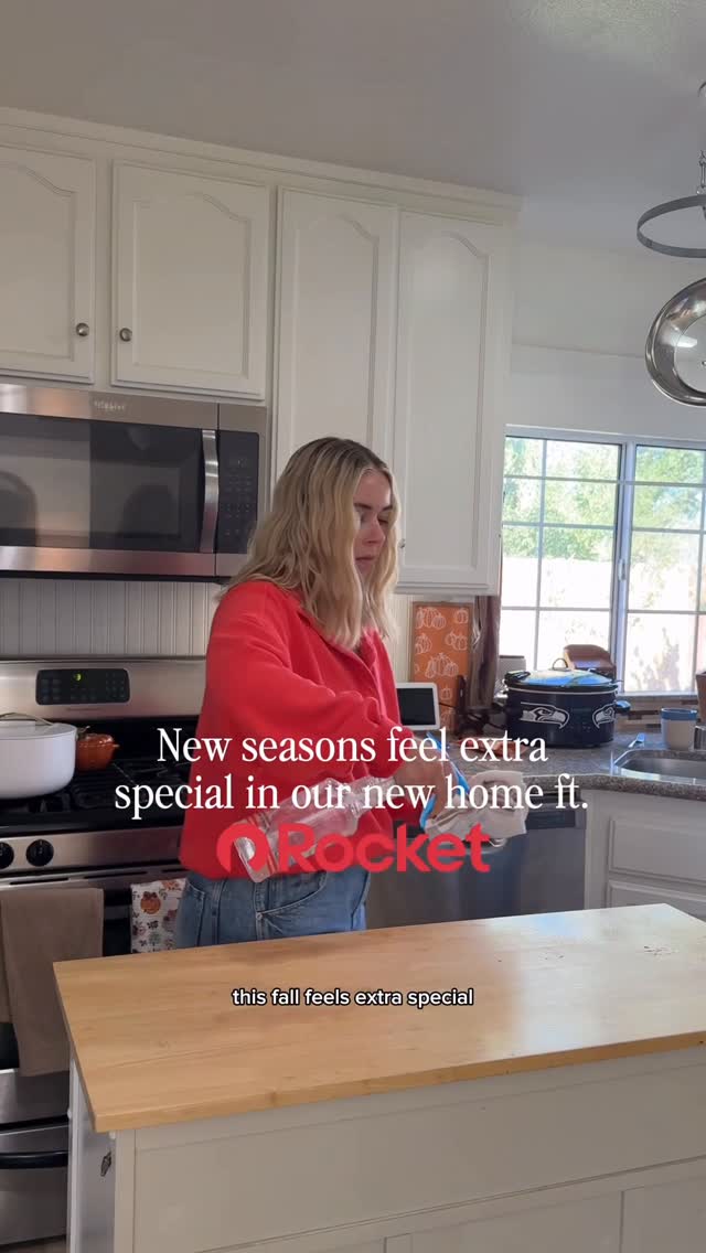 Instagram post by @heykatieejay for Rocket Mortgage. Caption reads: #ad Partnering with @rocketofficial 

SO excited....