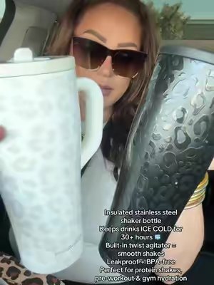 TikTok post by @_.andrea.nicole._ for Ice Shaker. Caption reads: [...] your basic protein shaker! 🧊💪 The Ice....