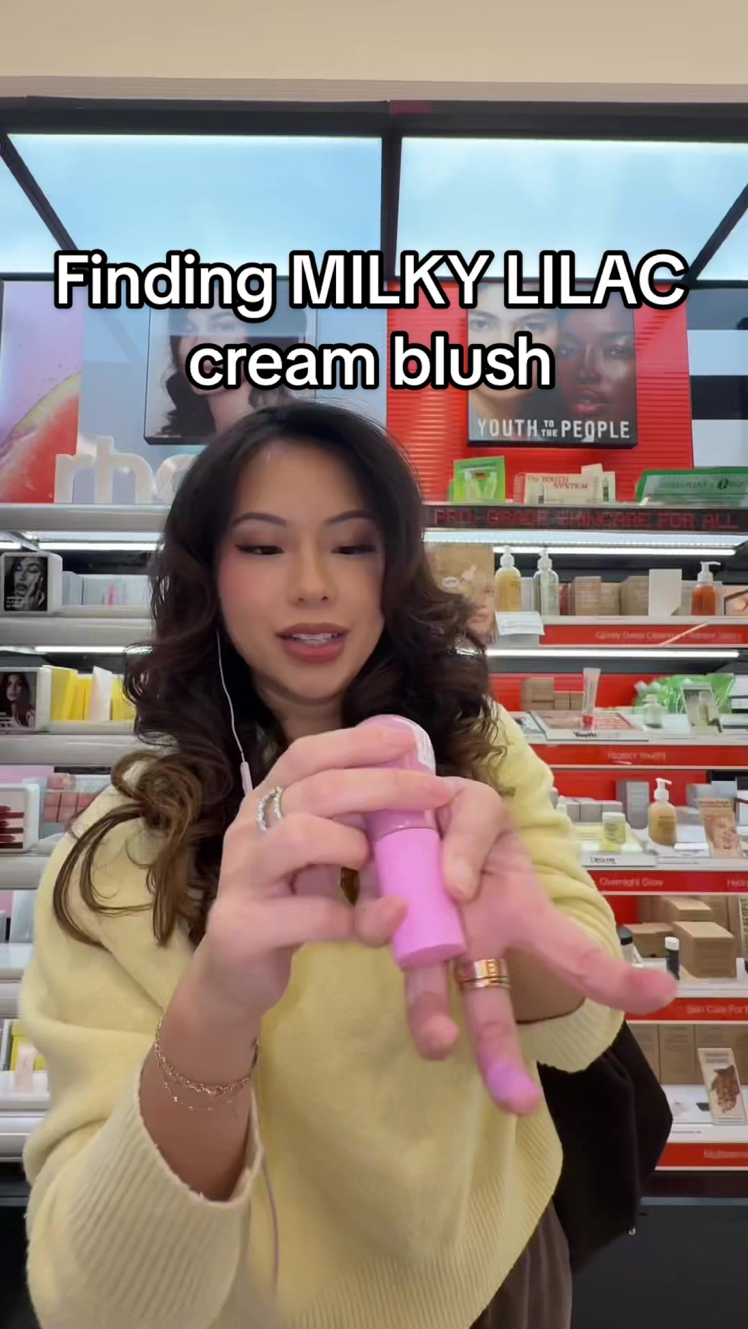 TikTok post by @christxiee for Haus Labs. Caption reads: Now that I’m home & looking at the blush it’s....