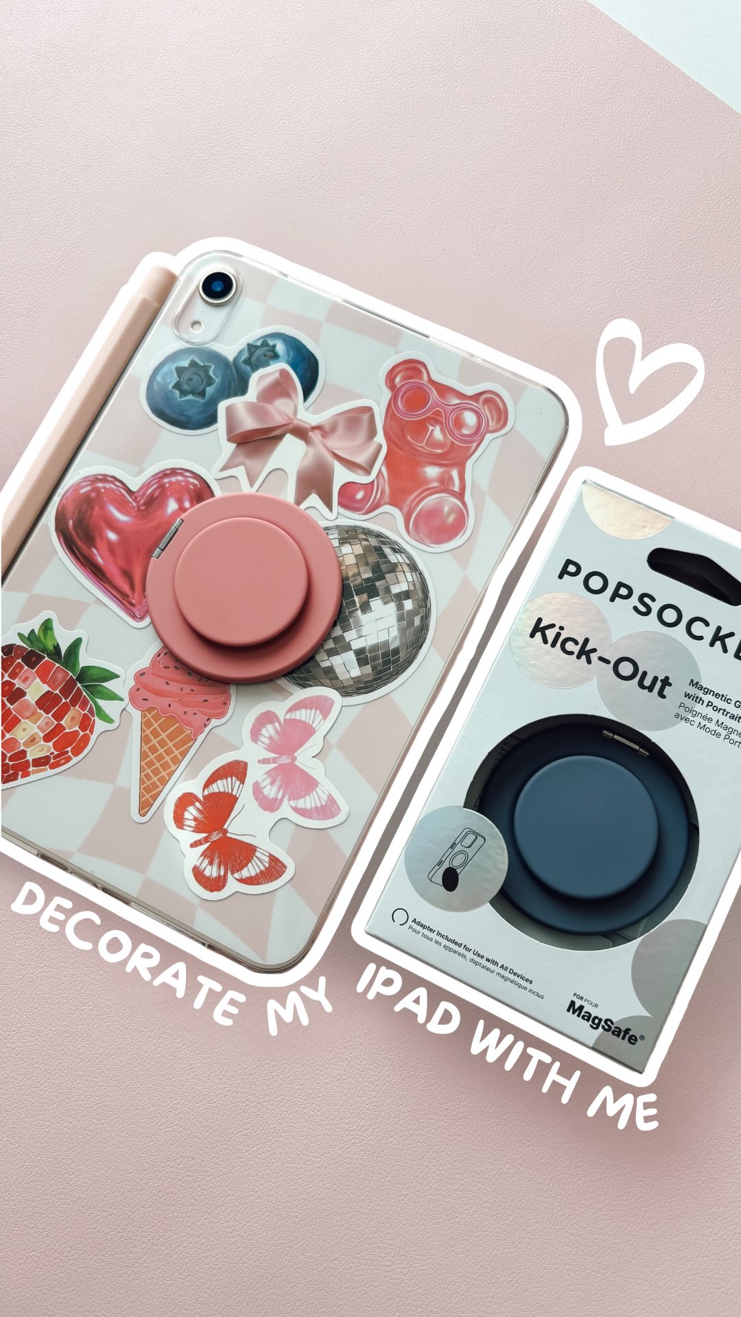 Instagram post by @kaedigitaldesign for PopSockets. Caption reads: Obsessed with these kick-out @popsockets! 💥 We....