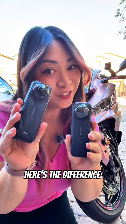 Instagram post by @small.vroom for Insta360 Moto. Caption reads: Insta360 X4 vs X5: which one actually deserves....