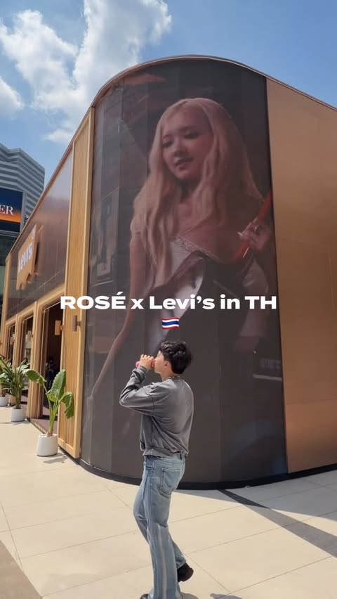 Instagram post by @roserosiepark for Levi's. Caption reads: @roses_are_rosie x @levis LISTENING PARTY IN....