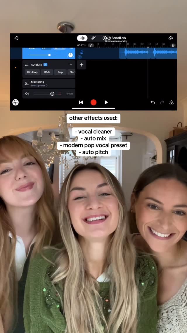 Instagram post by @remembermonday_ for BandLab. Caption reads: everyone always asks for a harmony breakdown for....