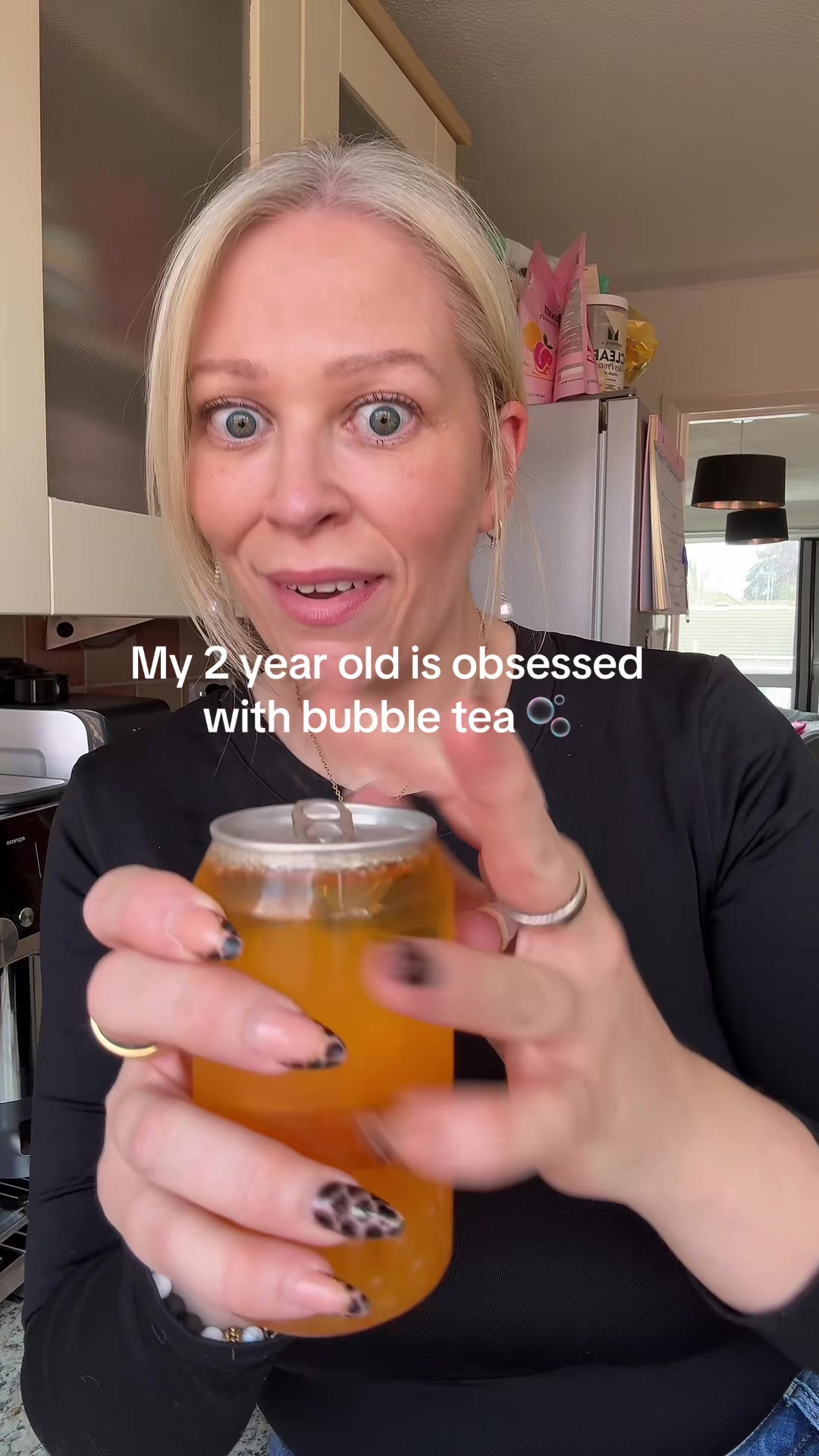 TikTok post by @agirlwholovestoshop_ for Tempo Tea Bar. Caption reads: [...] around bubble tea in this house @Tempo Tea....