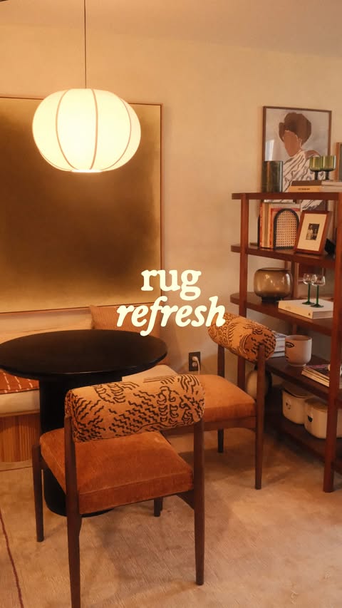 Instagram post by @breannainbrooklyn for Rugs USA. Caption reads: [...] interiors, rugs, interior design tips, rugs....