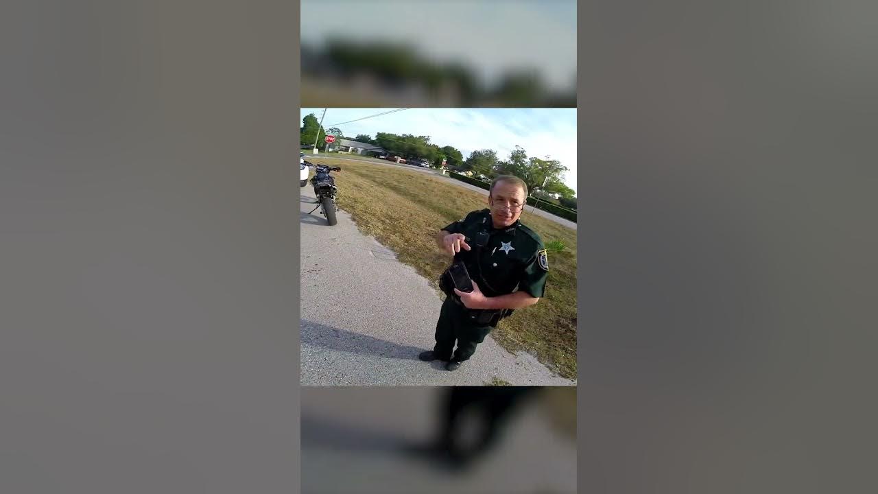 YouTube post by @MotoBroo for MotoLoot. Caption reads: Cop pulled me over for no reason....