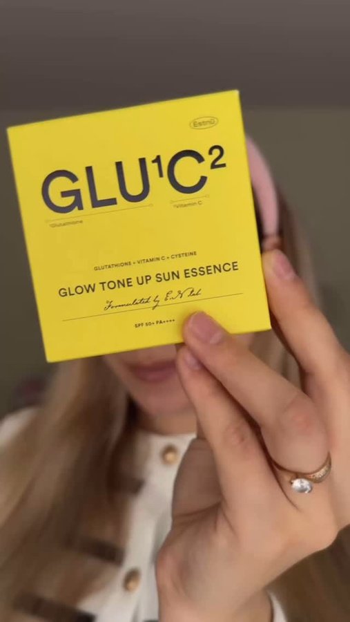 Instagram post by @ivanelli__ for Esther Formula. Caption reads: @estherformula_global ☀️ Glutathione C Glow Tone....