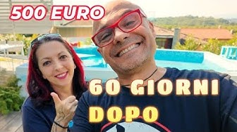 YouTube post by @casaegiardinodigabriele for Pampling. Caption reads: HERE'S THE 500 EURO POOL AFTER 60 DAYS.
